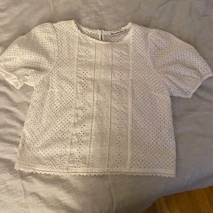 Abercrombie white Eyelet top - size M